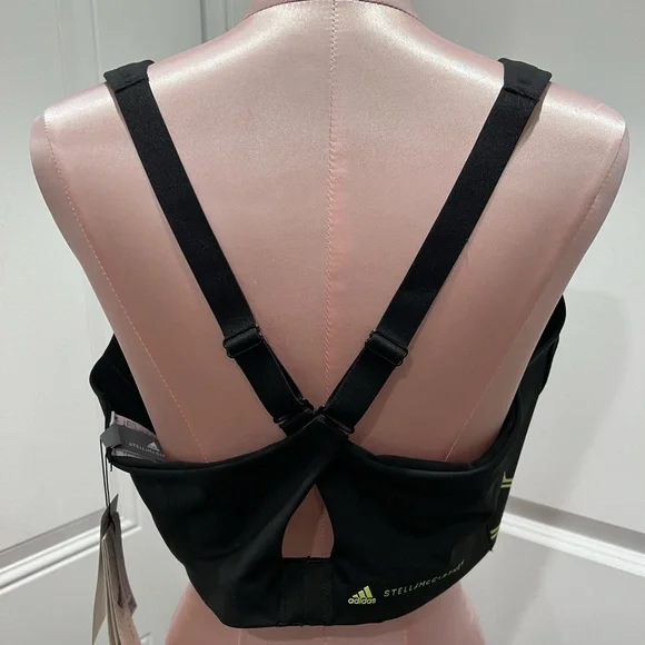 NWT ADIDAS by STELLA McCARTNEY TruePace Sports Bra High Support Black XLDD - Picture 7 of 16